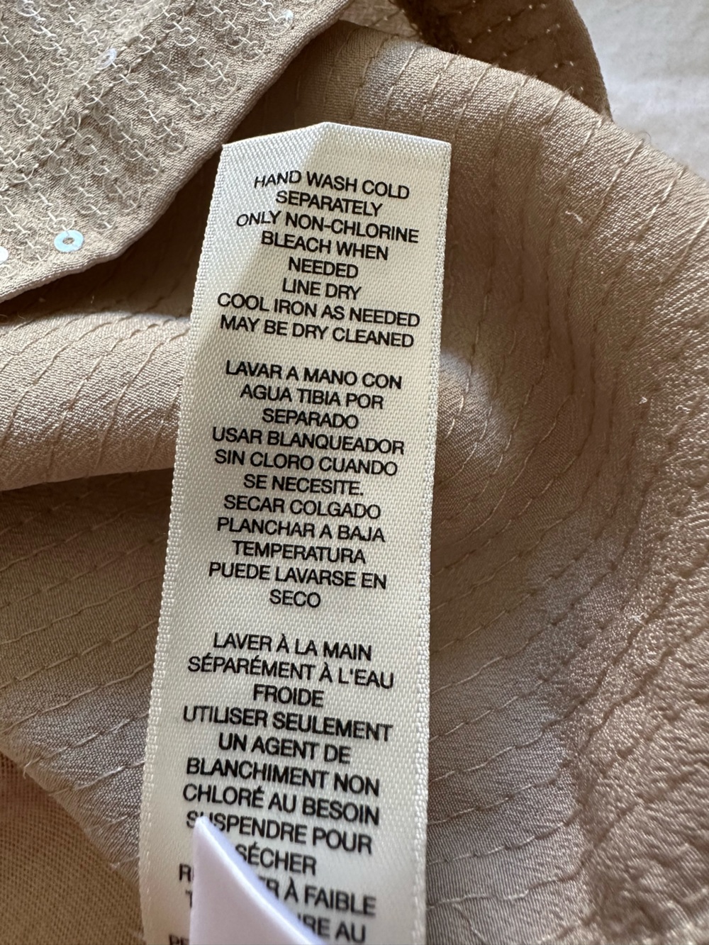 Chico's pale blush beige sequin top, size medium (2) - Picture 11 of 11